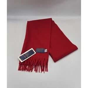 Vintage Pendleton 100% Pure Virgin Wool Red Scarf Warm Casual Made In USA NWT